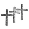 Rhinestone Cross Bar (Crystal/GunMetal) (6 Pieces) 