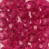Tr. Fuchsia - Faceted Transparent Plastic Beads (Choose Size) (Pack) 