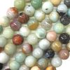 Smooth Round, Black Cloudy Amazonite Beads, Choose Size (16