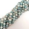 10mm Smooth Round, Aquamarine Gemstone Beads (16
