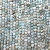 4mm Smooth Round, Aquamarine Gemstone Beads (16