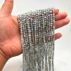 Smooth Round, Aquamarine Gemstone Beads, Choose Size (16