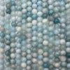 Smooth Round, Aquamarine Gemstone Beads, Choose Size (16
