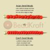 Round Seed Beads, Glass, Size 8/0, Red with Black & White Stripes, Approx. 1/2 LB (250 Grams) 