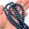 8mm Smooth Round Azurite Gemstone Beads (16