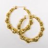 Bamboo Style Hoop Earrings, 2.75