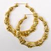 Bamboo Style Hoop Earrings, 3.5