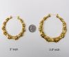 Bamboo Style Hoop Earrings, 2.75