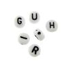 6mm Round Alphabet Beads-White (Choose Letter) (100 Pieces) 