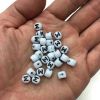 6mm Round Alphabet Beads-White (Choose Letter) (100 Pieces) 