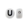 6mm Round Alphabet Beads-White (Choose Letter) (100 Pieces) 
