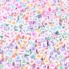 Alphabet Beads, Assorted Letters, 6mm Cube, White With Multicolor Letters (250 Pieces) 