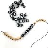 Assorted Letter Beads, 10mm Round, Black with White Letters (500 Pieces) 