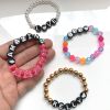 Assorted Letter Beads, 10mm Round, Black with White Letters (500 Pieces) 
