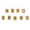 Alphabet Cube Beads, Pewter, 5.5mm w/ 3mm hole, Antique Gold (Choose Letter) (Each) 