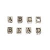 Alphabet Cube Beads, Pewter, 5.5mm w/ 3mm hole, Antique Silver (Choose Letter) (Each) 
