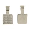 Square Glue-on Bail, 24x13mm, Silver (12 Pieces) 