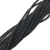 4mm Round, Natural Black Lava Beads, Volcanic Rock (16