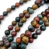 10mm Smooth Round, Bloodstone Beads (16