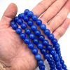 Smooth Round, Blue Agate Beads, Choose Size (16