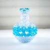 Blue & Clear Faceted Bead Vase 