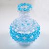 Blue & Clear Faceted Bead Vase 