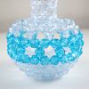 Blue & Clear Faceted Bead Vase 
