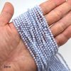 3mm Smooth Round, Blue Lace Agate Beads (16
