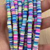 Polymer Clay Rubber, 6mm Heishi Disc Beads, Cotton Candy (16