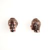 Buddha Head Beads - Antique Copper Plate - 9.5 x 13mm, 2.5mm Hole (3 Pieces) 