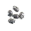 Buddha Head Beads - Antique Silver Plate - 9.5 x 13mm, 2.5mm Hole - (3 Pieces) 