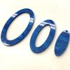 Lucite Pendant Charms, Oval Ring w Hole 45 x 75mm (CHOOSE COLOR) 
