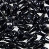 Black Azabache Hand Bead, Czech Glass, 15x7mm (50 Pieces) 