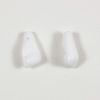 White Azabache Hand Bead, Czech Glass, 15x7mm (50 Pieces) 
