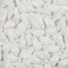 White Azabache Hand Bead, Czech Glass, 15x7mm (50 Pieces) 