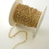 BULK! 4mm x 3mm Brass Metal, Fine Oval Cable Chain, Gold-Plated, Spool (25 Feet) 
