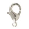 Brass Lobster Claw Clasp, 15mm, Imitation Rhodium (24 Pieces) 