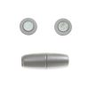 Acrylic Magnetic Clasp, 10 x 26mm, 6.25mm Opening, Silver Matte (2 Pieces) 