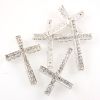 Rhinestone Cross Bar (Crystal/Silver)   (6 Pieces) 