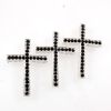 Rhinestone Cross Bar (Jet/Silver)   (6 Pieces) 