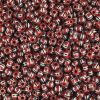 Czech Round Seed Beads, Glass, Red with Black & White Stripes, Choose Size 