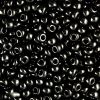 Czech Round Seed Beads, Glass - Opaque Black, Choose Size 