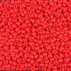 Czech Round Seed Beads, Glass - Opaque Bright Red, Choose Size 