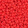 Czech Round Seed Beads, Glass - Opaque Bright Red, Choose Size 