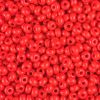 Czech Round Seed Beads, Glass - Opaque Bright Red, Choose Size 