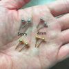Earring Post w/ 5MM Ball & Closed Ring, Imitation Rhodium (36 Pieces) 