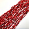 8mm Round Evil Eye Beads, Red (15