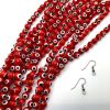 8mm Round Evil Eye Beads, Red (15