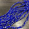 8mm Round Evil Eye Beads, Dark Blue (15