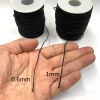 0.6MM Stretch-Tastic Cotton Elastic Cord, Black (100 Meters) 